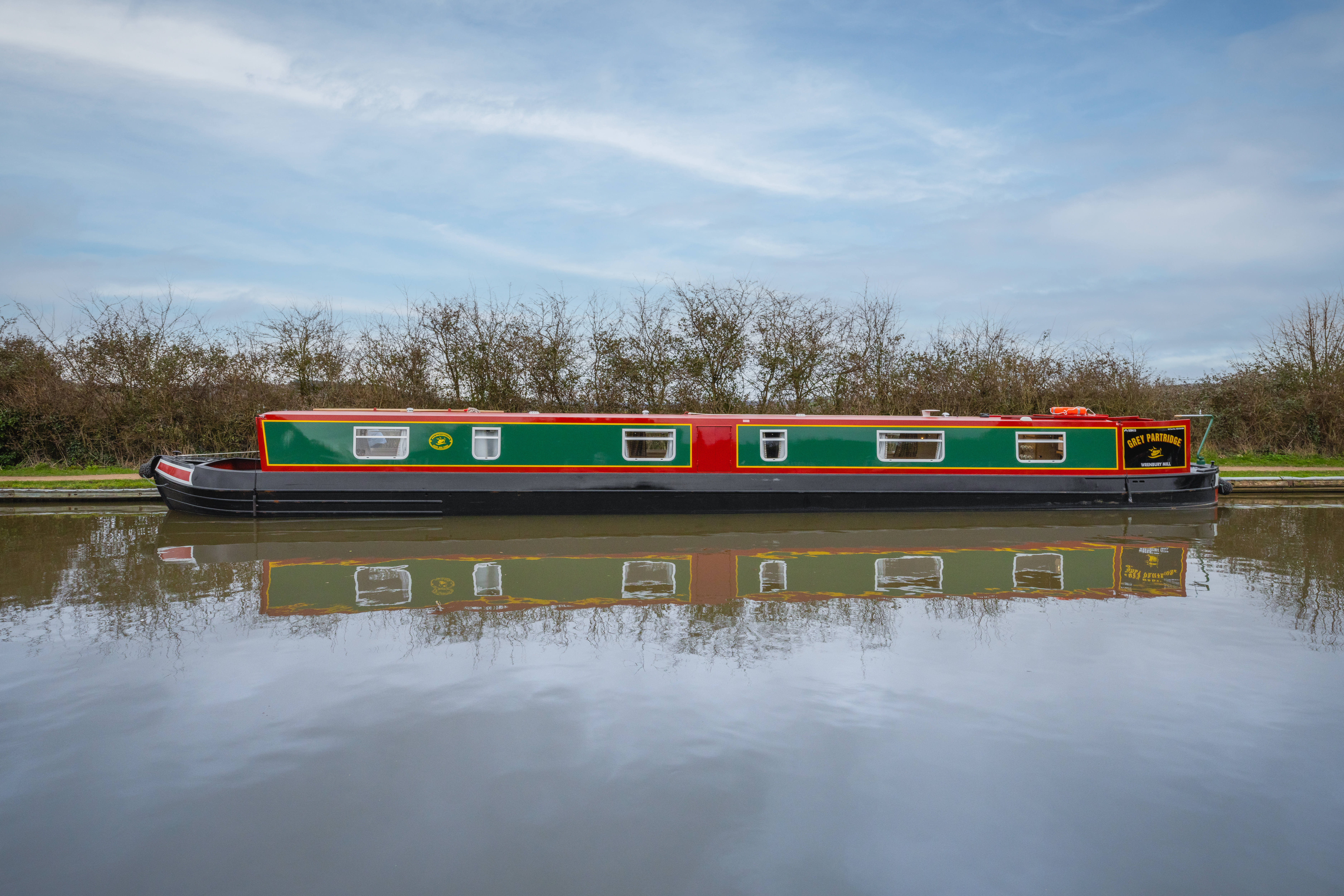 The Grey Partridge Canal Boat. A Partridge class boat.